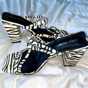 Zebra print heels